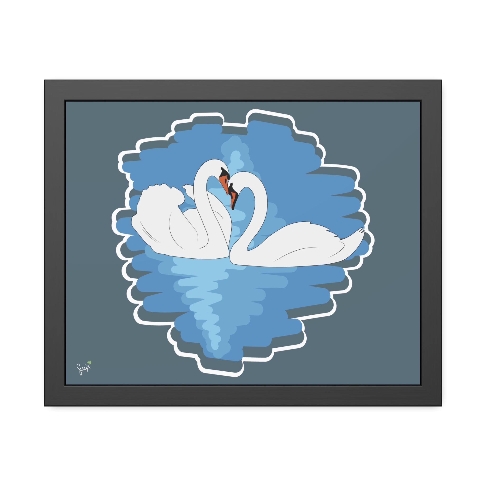 Swans, Canvas with Frame