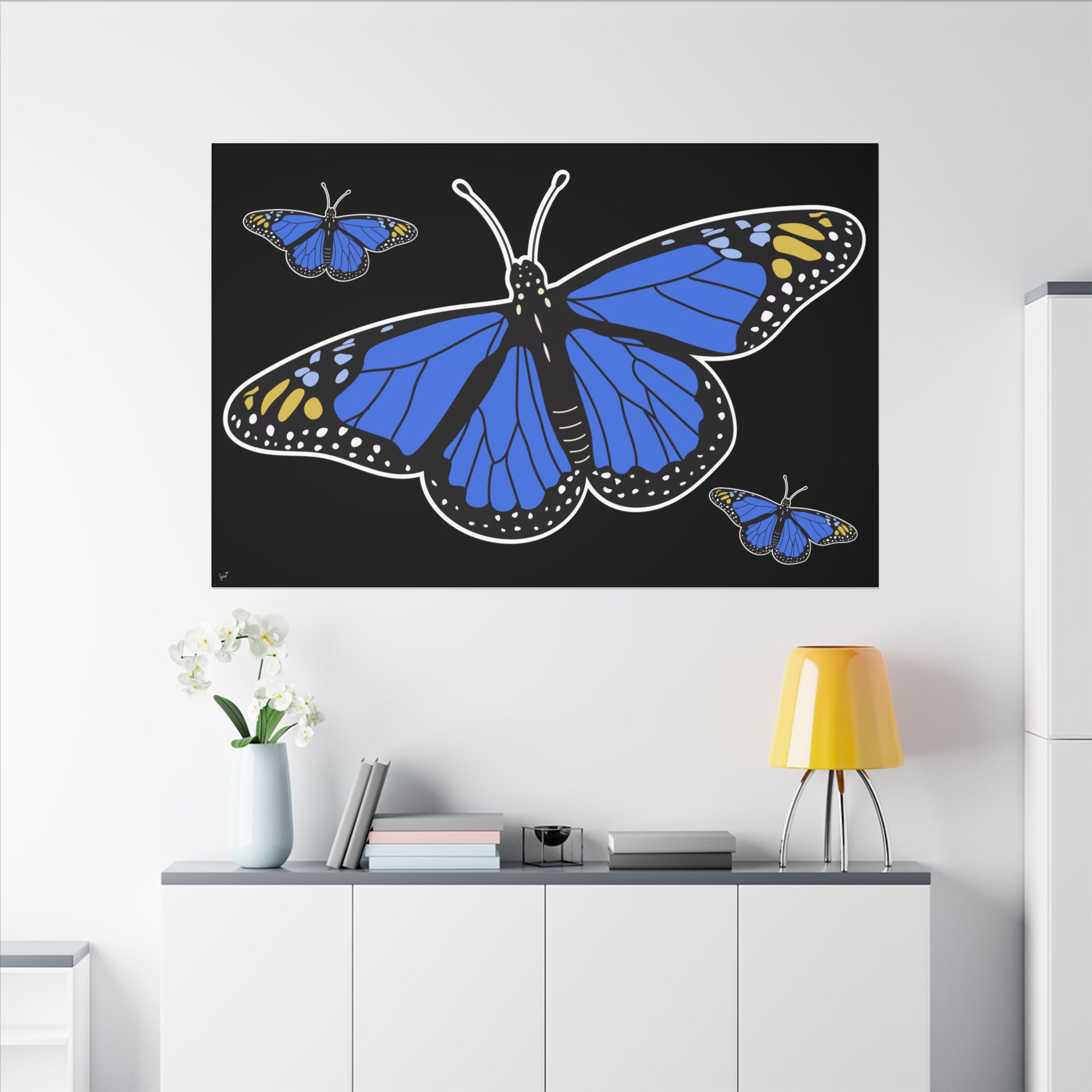 Blue Monarch Butterfly, Canvas